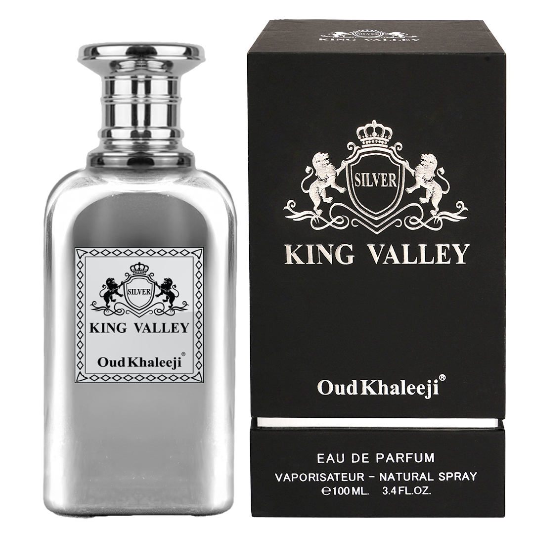 Complete-luxury–King-Valley-Silver-bottle-and-box King Valley Silver perfume and box set – best long lasting perfume for men