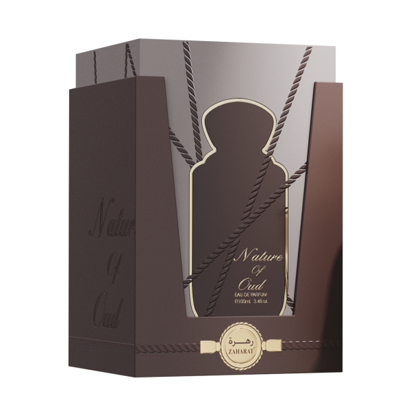 Close-up of Nature Of Oud – luxury oud perfume with elegant packaging